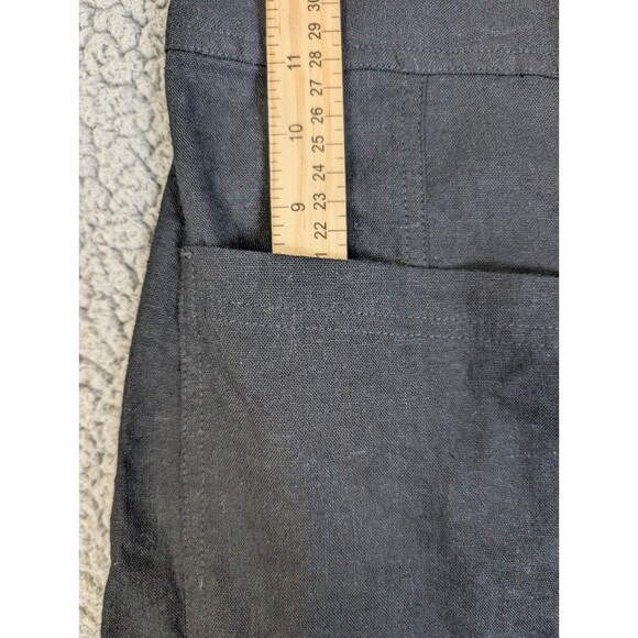 Banana Republic Button Front Linen Blend Black Skirt Size 16 Preppy Academia - Picture 3 of 11